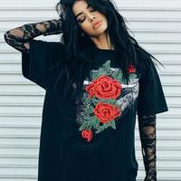 Printing Loose Round Neck T-Shirt - Thumbnail 1