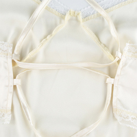 Sexy Bandage Lace Trim Sweet Satin V Neck Crop Top Camisole Spaghetti Strap Backless Shirt E-Girl Kawaii Korean Japanese Harajuku Streetwear - Thumbnail 7