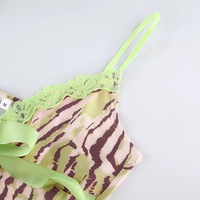 Sexy Lace Leopard V Neck Patchwork Tank Crop Top Camisole Spaghetti Strap Party Club  E-Girl Kawaii Korean Japanese Harajuku Streetwear - Thumbnail 7
