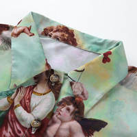 Classic Angel Print Loose Thin Shirt Blouse Summer Bottom Short Sleeve Tee Shirt T-shirt E-Girl Kawaii Korean Japanese Harajuku Streetwear - Thumbnail 9