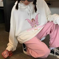 Butterfly Embroidery Hoodie Sweater Sweatshirt Long Sleeve Shirt Pullover Jumper Causal E-Girl Kawaii Korean Japanese Harajuku Streetwear - Thumbnail 2