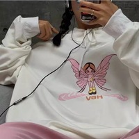 Butterfly Embroidery Hoodie Sweater Sweatshirt Long Sleeve Shirt Pullover Jumper Causal E-Girl Kawaii Korean Japanese Harajuku Streetwear - Thumbnail 3