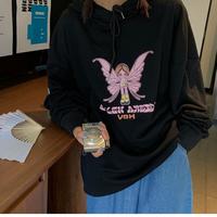 Butterfly Embroidery Hoodie Sweater Sweatshirt Long Sleeve Shirt Pullover Jumper Causal E-Girl Kawaii Korean Japanese Harajuku Streetwear - Thumbnail 7