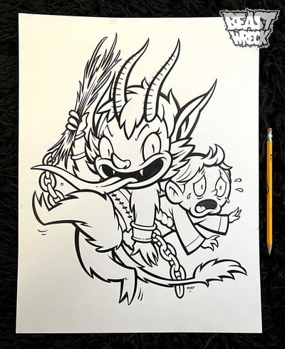 KRAMPUS KUTIE inked artwork