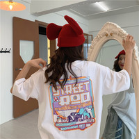 Pastel Retro 90s Vintage Cartoon Print Three Quarter Short Sleeve Tee Shirt T-shirt Top Causal E-Girl Kawaii Korean Japanese Harajuku Streetwear - Thumbnail 5