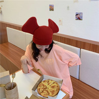 Pastel Retro 90s Vintage Cartoon Print Three Quarter Short Sleeve Tee Shirt T-shirt Top Causal E-Girl Kawaii Korean Japanese Harajuku Streetwear - Thumbnail 6