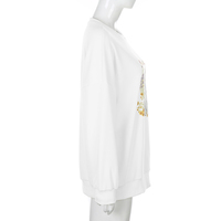 Kitten Cat Cartoon Print Sweatshirt Causal Long Sleeve Shirt Crew Neck Oversize Loose Sweater E-Girl Kawaii Korean Japanese Harajuku Streetwear - Thumbnail 3