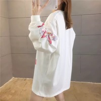 Purple Anime Girl Cartoon Print Sweatshirt Causal Long Sleeve Shirt Casual Oversized Loose Sweater E-Girl Kawaii Korean Japanese Harajuku Streetwear - Thumbnail 6