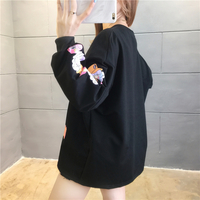 Purple Anime Girl Cartoon Print Sweatshirt Causal Long Sleeve Shirt Casual Oversized Loose Sweater E-Girl Kawaii Korean Japanese Harajuku Streetwear - Thumbnail 8