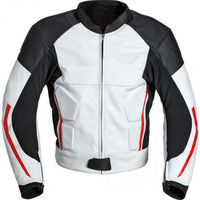 Men Two Tone Biker Leather Jacket, Mens Motorcycle Racing Jacket - Thumbnail 4