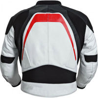 Men Two Tone Biker Leather Jacket, Mens Motorcycle Racing Jacket - Thumbnail 1