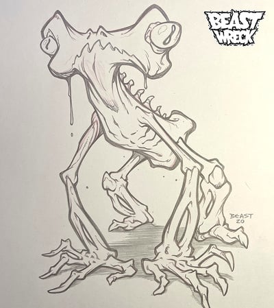 BONE MONSTER pencil artwork