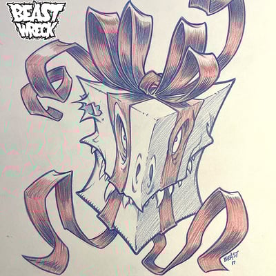 Monster present 1 pencil artwork - Thumbnail 5