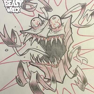 Monster present 3 pencil artwork - Thumbnail 5