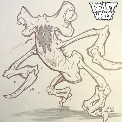 Bone monster 2 pencil artwork - Thumbnail 5