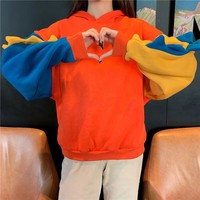 Dinosaur Colourful Cartoon Casual Loose Oversized Hoodie Sweater Sweatshirt Long Sleeve Pullover E-Girl Kawaii Korean Japanese Harajuku Streetwear - Thumbnail 3