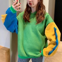 Dinosaur Colourful Cartoon Casual Loose Oversized Hoodie Sweater Sweatshirt Long Sleeve Pullover E-Girl Kawaii Korean Japanese Harajuku Streetwear - Thumbnail 6