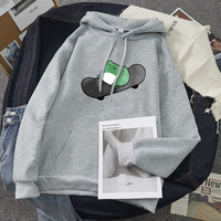 Skateboard Frog Cartoon Casual Loose Oversized Hoodie Sweater Sweatshirt Long Sleeve Pullover E-Girl Kawaii Korean Japanese Harajuku Streetwear - Thumbnail 7