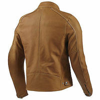 Mens Motorbike Jacket Leather Stylish Brown Rider Zipper Slim Fit - Thumbnail 1