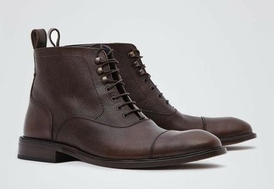 New Handmade Brown Genuine Cow Leather Ankle Boot for Men's