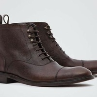 New Handmade Brown Genuine Cow Leather Ankle Boot for Men's - Thumbnail 4