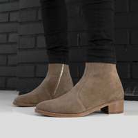 New Handmade High Ankle Suede Pure Leather Cigar Boots for Men's - Thumbnail 1