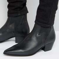 New Handmade Chelsea Black Pure Leather Ankle Boots for Men's - Thumbnail 1