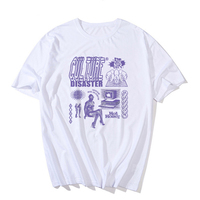 Retro Vintage Graffiti Print Short Sleeve Shirt T-shirt Top Hiphop Goth Punk Summer Casual E-Girl Kawaii Korean Japanese Harajuku Streetwear - Thumbnail 4