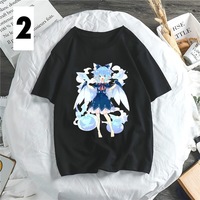 Anime Girl Cartoon Print Aesthetic Loose Short Sleeve Shirt T-shirt Top Punk Goth Summer Casual E-Girl Kawaii Korean Japanese Harajuku Streetwear - Thumbnail 4