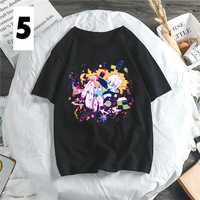 Anime Girl Cartoon Print Aesthetic Loose Short Sleeve Shirt T-shirt Top Punk Goth Summer Casual E-Girl Kawaii Korean Japanese Harajuku Streetwear - Thumbnail 6