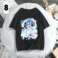Anime Girl Cartoon Print Aesthetic Loose Short Sleeve Shirt T-shirt Top Punk Goth Summer Casual E-Girl Kawaii Korean Japanese Harajuku Streetwear - Thumbnail 9