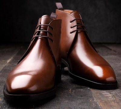 Classic Handmade Two Tone chukka boots, mens leather lace up formal boots