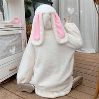 New cute rabbit ears lamb thick plush coat - Thumbnail 6
