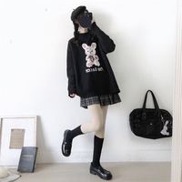 Bunny Knit Casual Sweater Sweatshirt Loose Jumper Long Sleeve Pullover Top Punk Goth E-Girl Kawaii Korean Japanese Harajuku Streetwear - Thumbnail 4