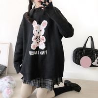 Bunny Knit Casual Sweater Sweatshirt Loose Jumper Long Sleeve Pullover Top Punk Goth E-Girl Kawaii Korean Japanese Harajuku Streetwear - Thumbnail 7