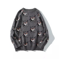 Genger Anime Cartoon Knit Loose Sweater Sweatshirt Long Sleeve Pullover Jumper Winter Goth Punk E-Girl Kawaii Korean Japanese Harajuku Streetwear - Thumbnail 2