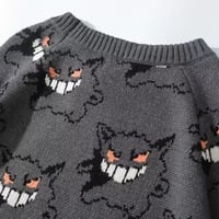 Genger Anime Cartoon Knit Loose Sweater Sweatshirt Long Sleeve Pullover Jumper Winter Goth Punk E-Girl Kawaii Korean Japanese Harajuku Streetwear - Thumbnail 4