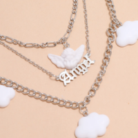 ANGEL AND CLOUD LAYERED NECKLACE - Thumbnail 2