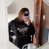 Vintage Devil Triangle Horn Loose Sweater Sweatshirt Long Sleeve Pullover Jumper Winter Goth Punk E-Girl Kawaii Korean Japanese Harajuku Streetwear - Thumbnail 4