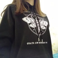 Vintage Devil Triangle Horn Loose Sweater Sweatshirt Long Sleeve Pullover Jumper Winter Goth Punk E-Girl Kawaii Korean Japanese Harajuku Streetwear - Thumbnail 8