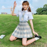 Tennis Plaid High Waisted Pleated Mini Skirt Sailor School Student Summer Bottoms E-Girl Kawaii Korean Japanese Harajuku Streetwear - Thumbnail 5