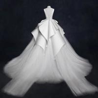 Wedding dress new bride vintage satin palace princess fantasy simple show thin autumn and winter long tail,797 - Thumbnail 1