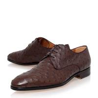 New Handmade Pure Dark Brown Ostrich Leather Stylish Shoes for Men's - Thumbnail 4