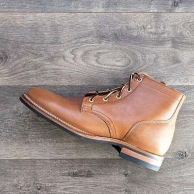 New handmade pure brown leather ankle boots for men's