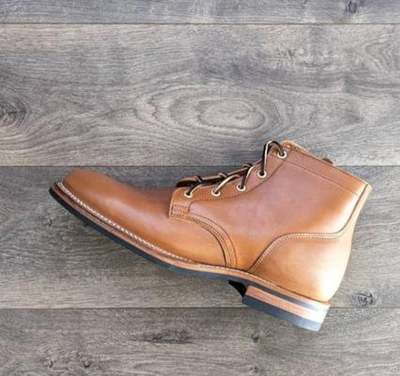 New Handmade Pure Brown Leather Ankle Boots for Men's