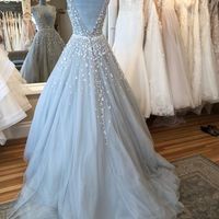 SP1441,Light Grey Prom Dresses,Backless Prom Dress,Tulle Evening Dresses - Thumbnail 1