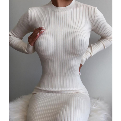 Long sleeve sexy halter tight dress - Thumbnail 3