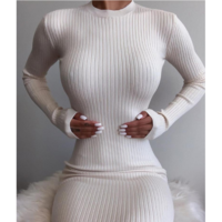 Long Sleeve Sexy Halter Tight Dress - Thumbnail 1