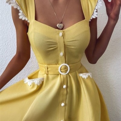 Chic lace detail vintage party dress