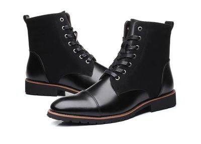 Handmade Mens wing tip Fashion Ankle high boots, Mens black Lace up ankle boots,
